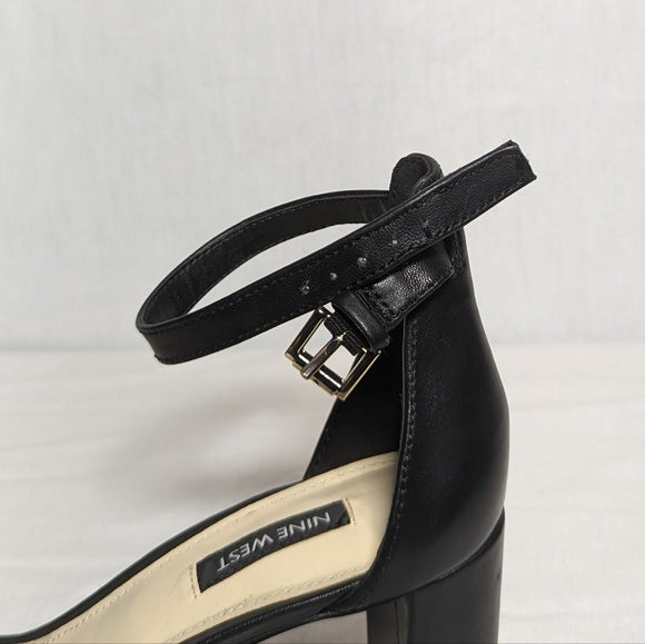 Nine West Womens Pruce Heeled Sandal Sz 8.5 black