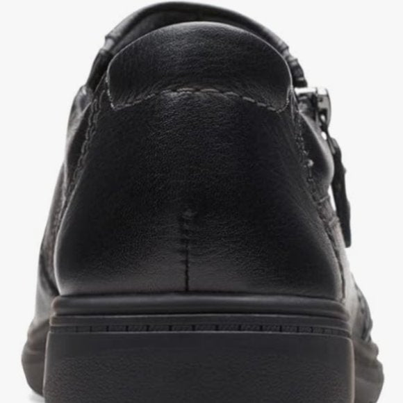 NEW Clarks Womens Carleigh Ray Leather Oxford Sz 6 wide black