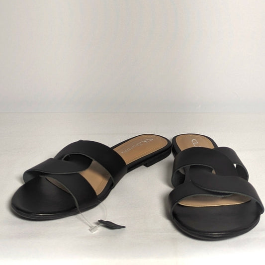 NEW CL by Laundry Womens Leather Anita sandal black Sz 9