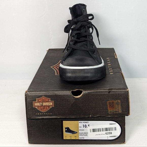 NEW Harley Davidson Mens Baxter Hi Top Sneaker Sz 10.5 black