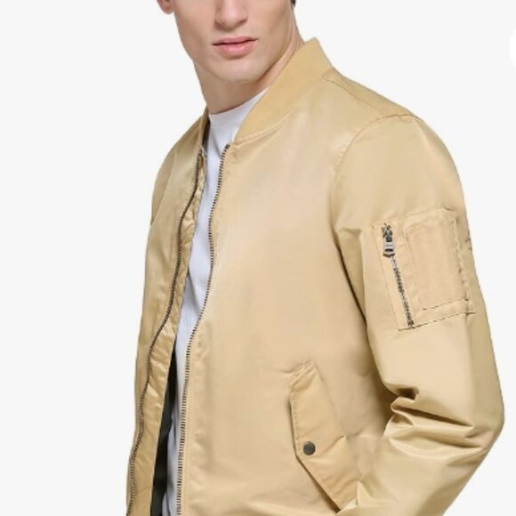 NEW Levis Mens Flight Satin Unfilled Ma-1 Bomber khaki Sz XL