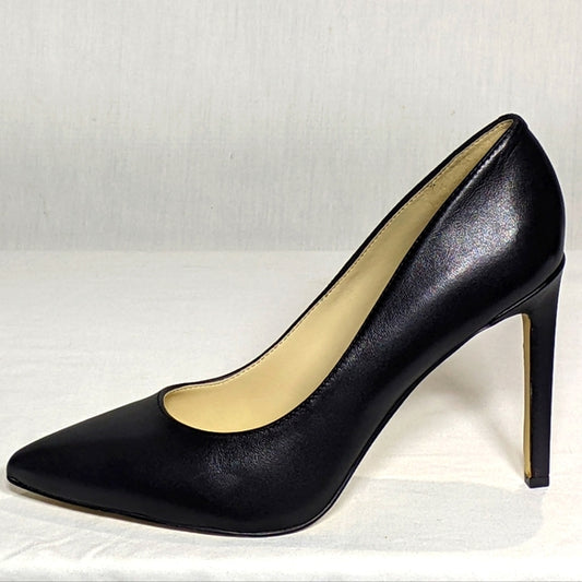 NEW NINE WEST Womens Tatiana Pointy Toe Pump Leather black sz 10