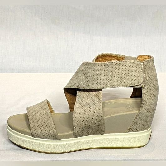 NEW Dr. Scholl's Womens Sheena Wedge Comfortable Sandal Sz 8.5 beige