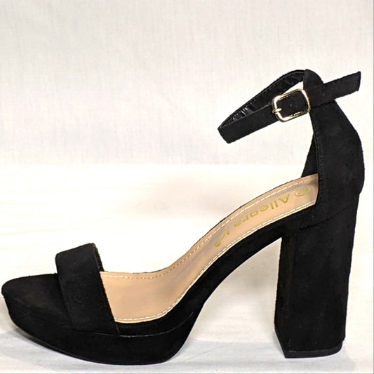 NEW Allegra K Womens Ankle Strap Platform Chunky Heel Sandals Sz 7.5 black
