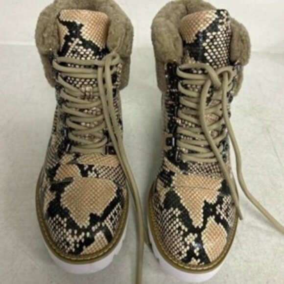 NEW Aerosoles Womens Celebrity Fashion Snakeskin Fur-lined boot Sz 7.5