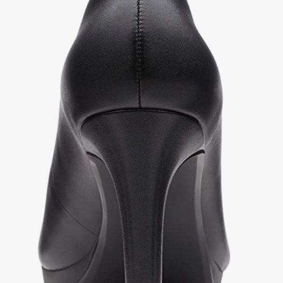 NEW Clarks Womens Adriel Viola Leather Pump 8.5 black