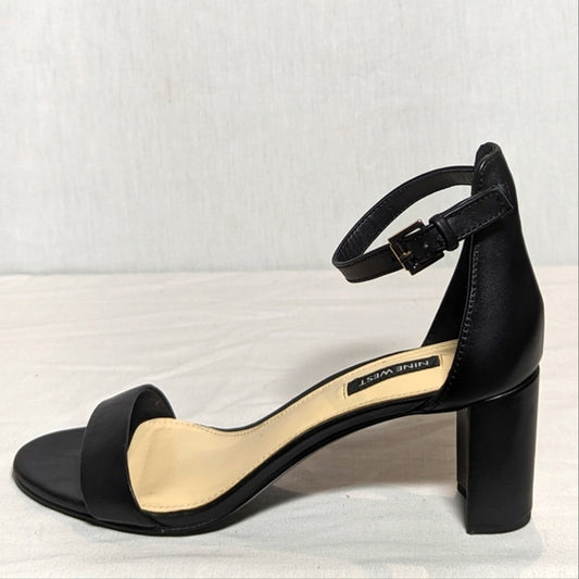 Nine West Womens Pruce Heeled Sandal Sz 8.5 black