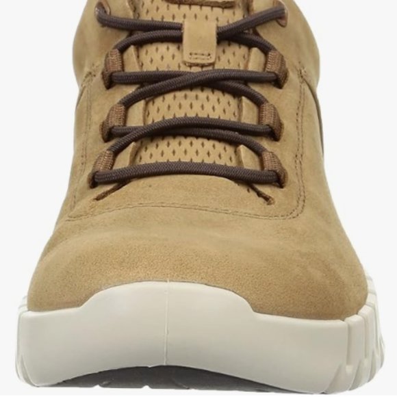 NEW ECCO Mens Gruuv Leather Fashion Sneaker Sz 7/7.5 camel nubuck/tan