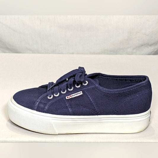 NEW Superga Womens 2790a COTW Fashion Linea Up & Down Italy Navy 7.5 Wide
