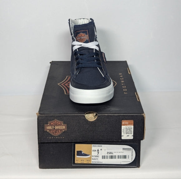NEW Harley-Davidson Footwear Unisex Rosemont Sz 6.5 men Navy blue