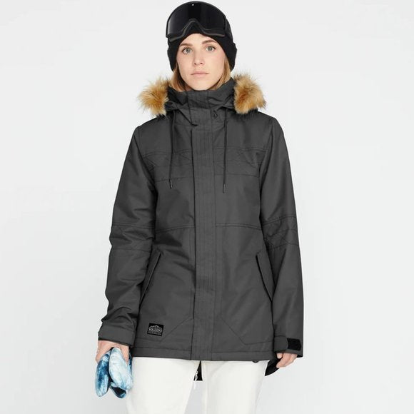 NEW Volcom Womens Fawn Insulated Jacket Skiing Snowboarding Black Sz M