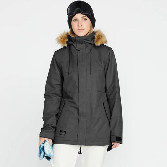 NEW Volcom Womens Fawn Insulated Jacket Skiing Snowboarding Black Sz M