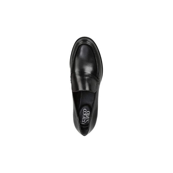 NEW Franco Sarto Womens Newbocca Leather Loafer Sz 11 wide black