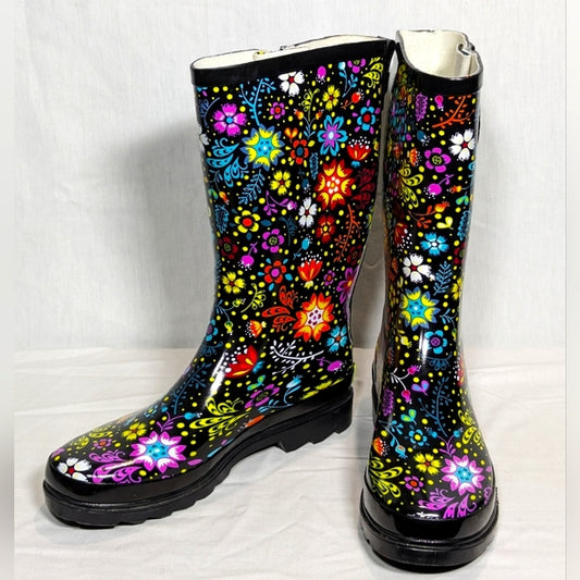 NEW Western Chief Womens Garden Play Graphic Tall Rain Boot Sz 10