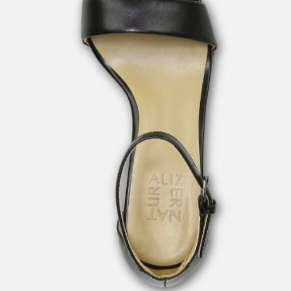 NEW Naturalizer Womens Leather Vera Heeled Sandals Sz 4 black