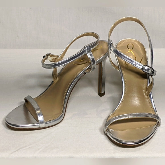NEW Sam Edelman Doran Strappy Sexy Silver Heeled Sandal Sz 5