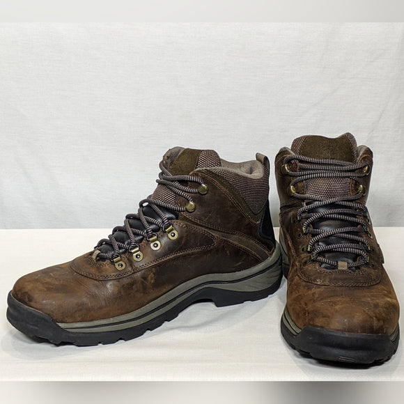 NEW Timberland Men's White Ledge Leather Mid Waterproof Ankle Boot Brown Sz 12