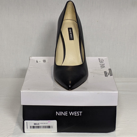 NEW NINE WEST Womens Tatiana Pointy Toe Pump Leather black sz 10