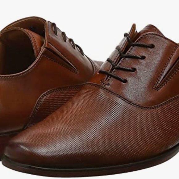 NEW Aldo Mens Oliliria Leather Dress Shoe Uniform Stunning Sz 7.5 CognacBrown