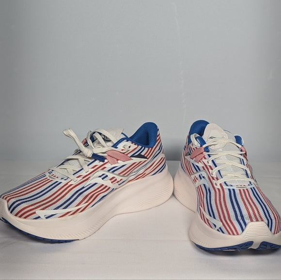 NEW Saucony Mens Guide 15 Banner Running Shoe Sz 7.5 red/white/blue