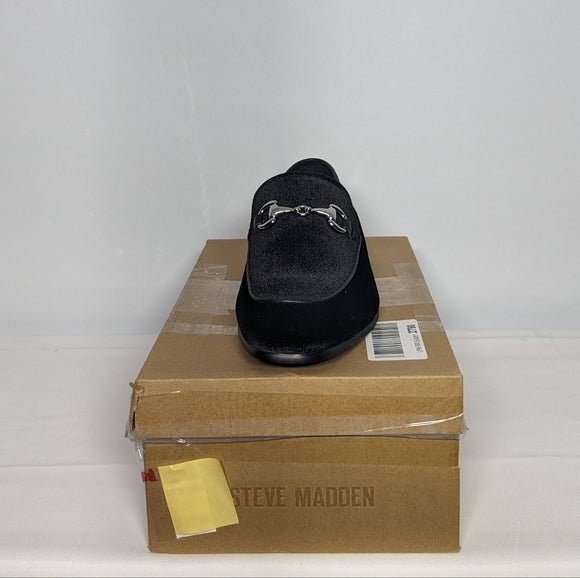 NEW Steve Madden Mens Barnan Black Velvet Shoe Sz 8 black