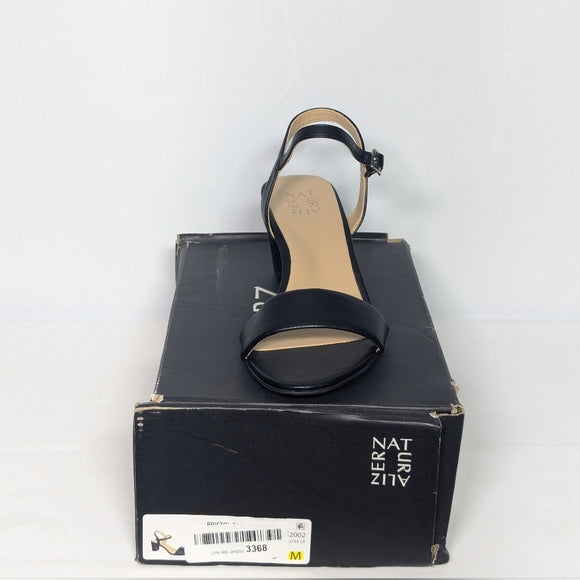 NEW Naturalizer Womens Bristol Heeled Leather Sandal Sz 9 black