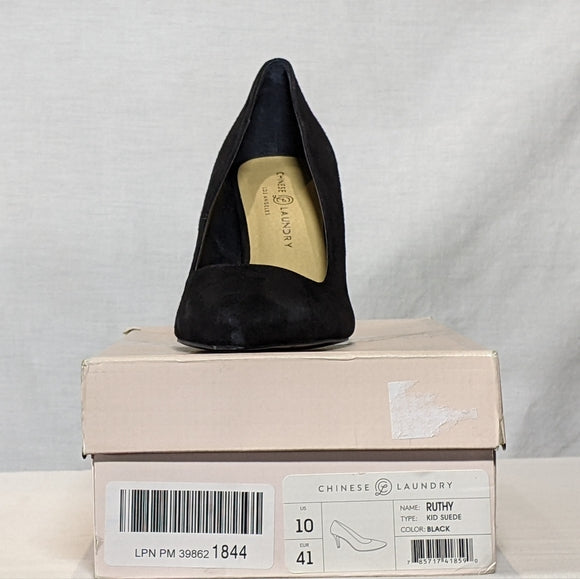 NEW Chinese Laundry Womens Dress High Heel - Black Suede Sz 10