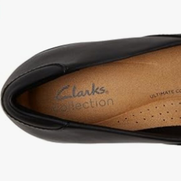NEW Clarks Womens Jenette Grace Leather Loafer black sz 8 wide