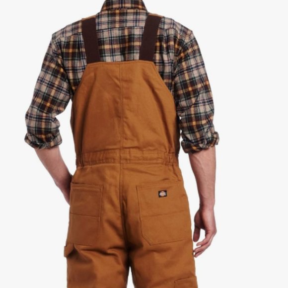NEW Dickies Mens Big-Tall Premium Overall Large Tall Brown Duck 100% cotton