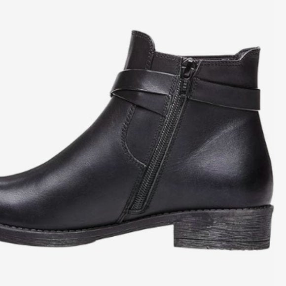 NEW Propet Womens Leather Tatum Ankle Bootie Sz 7.5 black