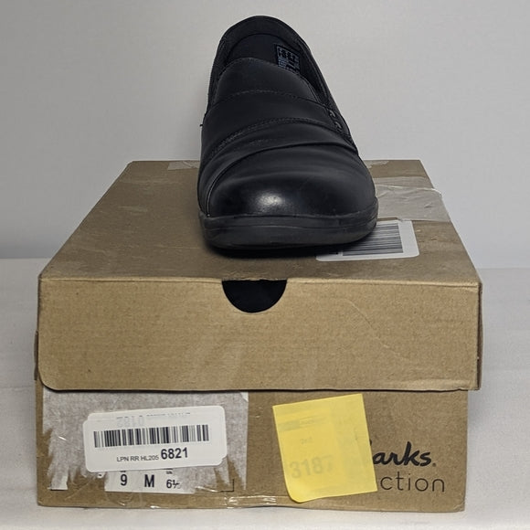 Clarks Womens Leather May Marigold Loafers sz 9 black