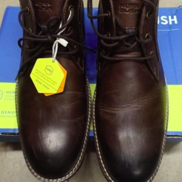 NEW Nunn Bush Mens Ozark Plain Toe Leather Chukka Boot Sz 9.5 brown