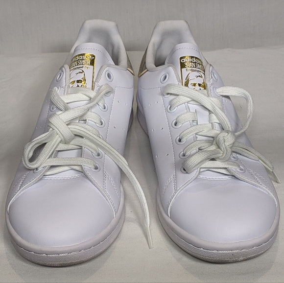 NEW adidas Mens Stan Smith Classic Tennis Shoes stunning Sz 10 white/gold