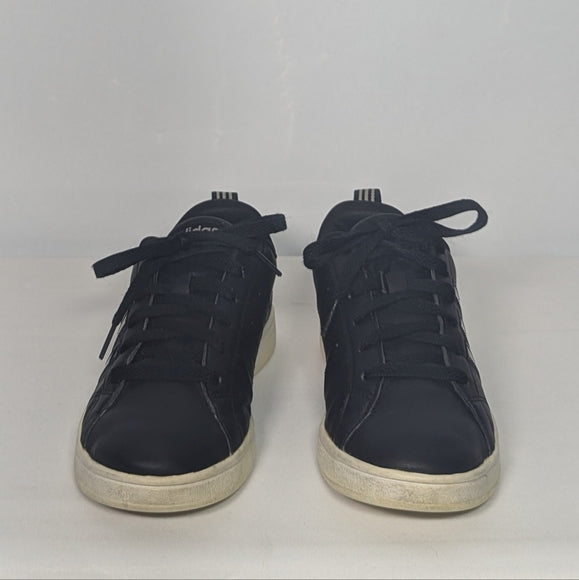 NEW adidas Womens VS Advantage Leather Sneaker 7 black/black