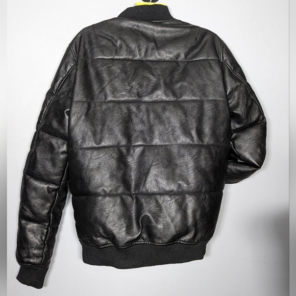 NEW Urban Heritage Mens Leather Bomber Jacket Sz small black
