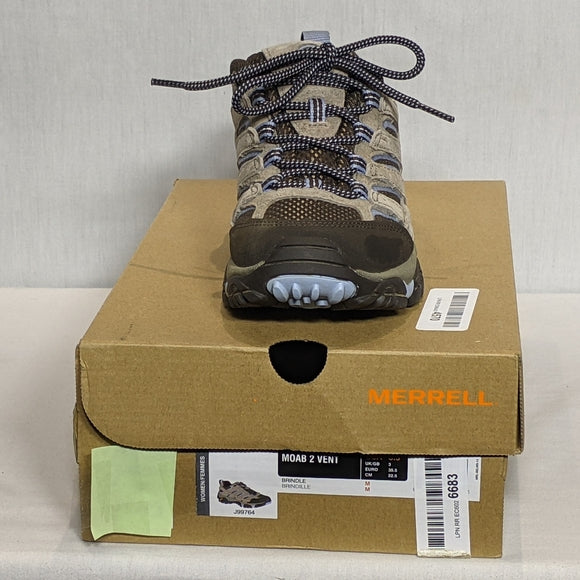 NEW Merrell Womens Leather Moab 2 Vent Hiking Shoe Sz 5.5 Granite