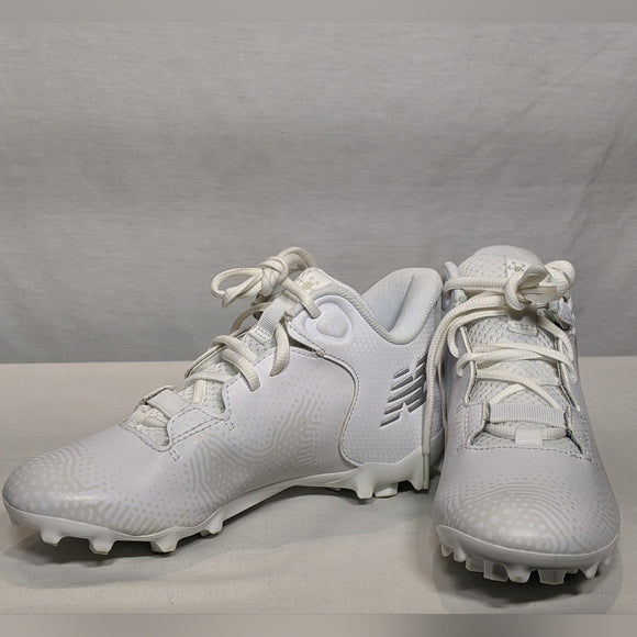 NEW New Balance Kids High top cleat sz 4 BRILLIANT white