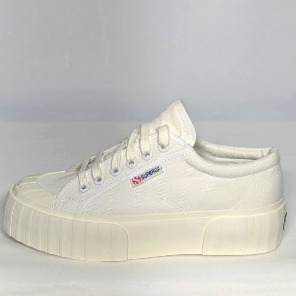 NEW Superga Womens 2790 Nappa Canvas Platform Sneaker Sz 6 White