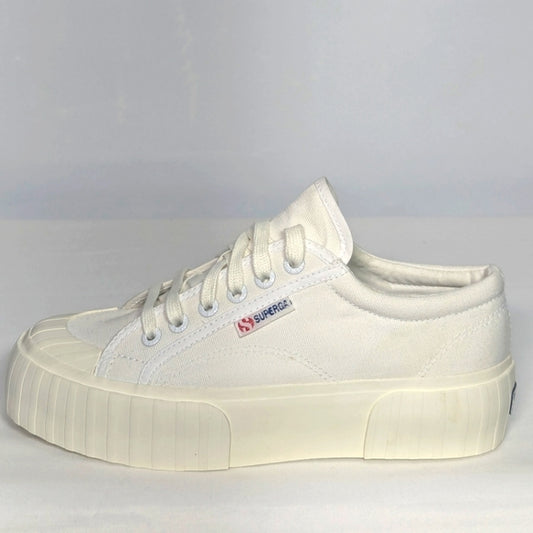 NEW Superga Womens 2790 Nappa Canvas Platform Sneaker Sz 6 White