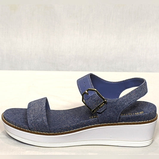 NEW Cole Haan Womens Grand Flatform Wedge Sandal Sz 6 Denim