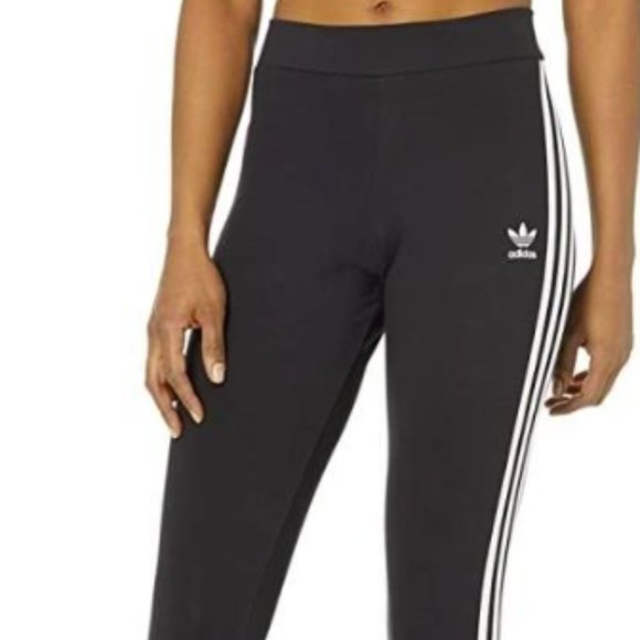 NEW adidas Adicolor Womens classic three stripe pants Sz Large black & white