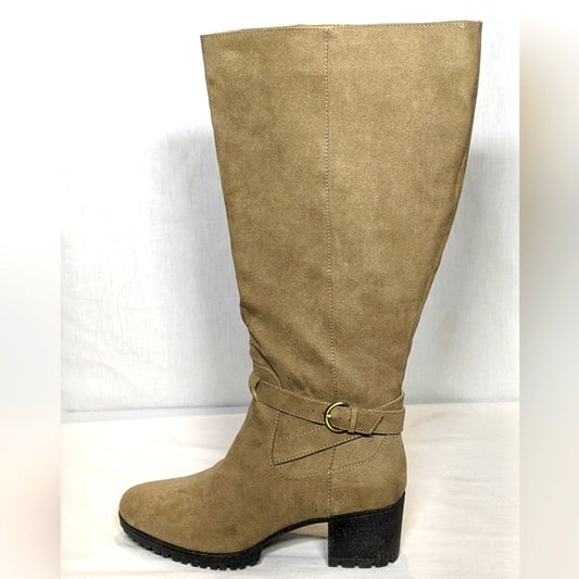 NEW Dr. Scholl's Womens Like It Knee High Boot Sz 9.5 Wide calf tan