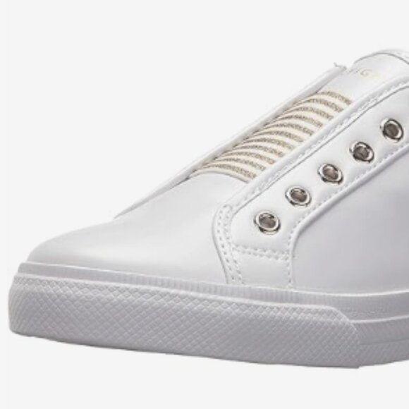 NEW Tommy Hilfiger Womens Laven Sneaker sz 8.5 white/gold