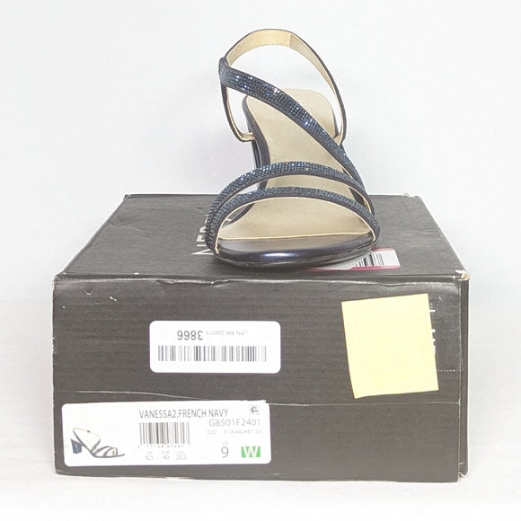 NEW Naturalizer Womens Vanessa Heeled Sandals Sz 9 french navy
