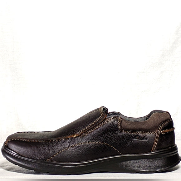 NEW Clarks Mens Cotrell Leather Step Bike Toe Slip On brown sz 9