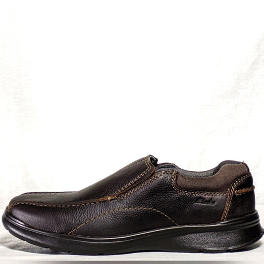 NEW Clarks Mens Cotrell Leather Step Bike Toe Slip On brown sz 9