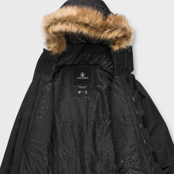 NEW Volcom Womens Fawn Insulated Jacket Skiing Snowboarding Black Sz M