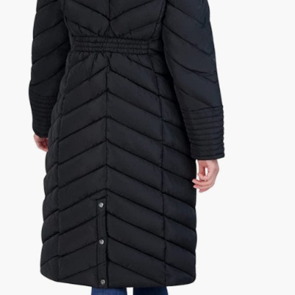 NEW Madden Girl Womens Madden Girl Women's Long Chevron Puffer Jacket XL black