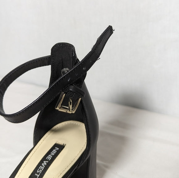 Nine West Womens Pruce Heeled Sandal Sz 8.5 black