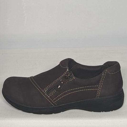 NEW Clarks Womens Carleigh Ray Leather Oxford sz 8.5 brown